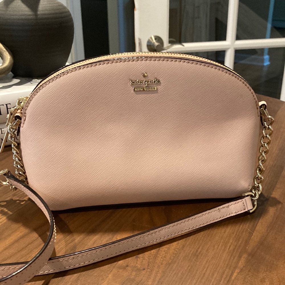 Kate Spade Blush Crossbody with gold chain accents